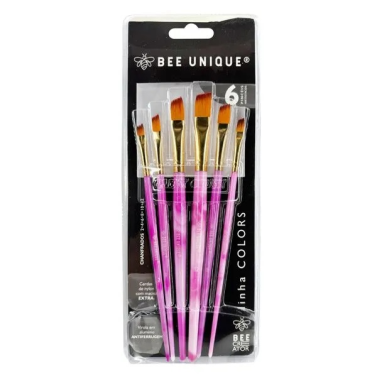 Kit Pinceis Chanfrados c/6 Unidades Colors Collection